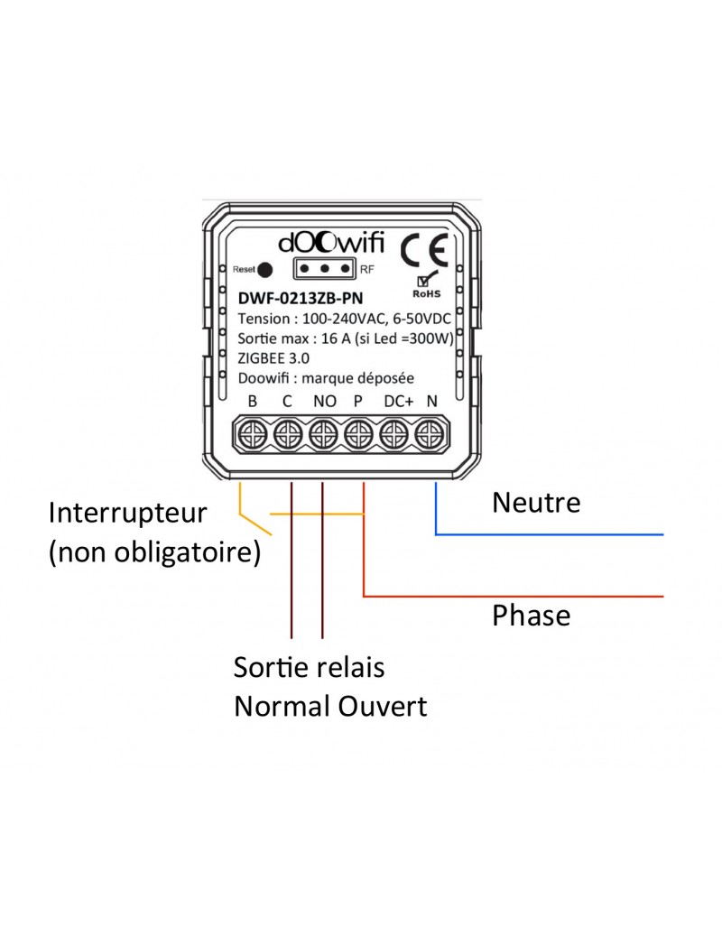 Mini module interrupteur Wifi encastrable