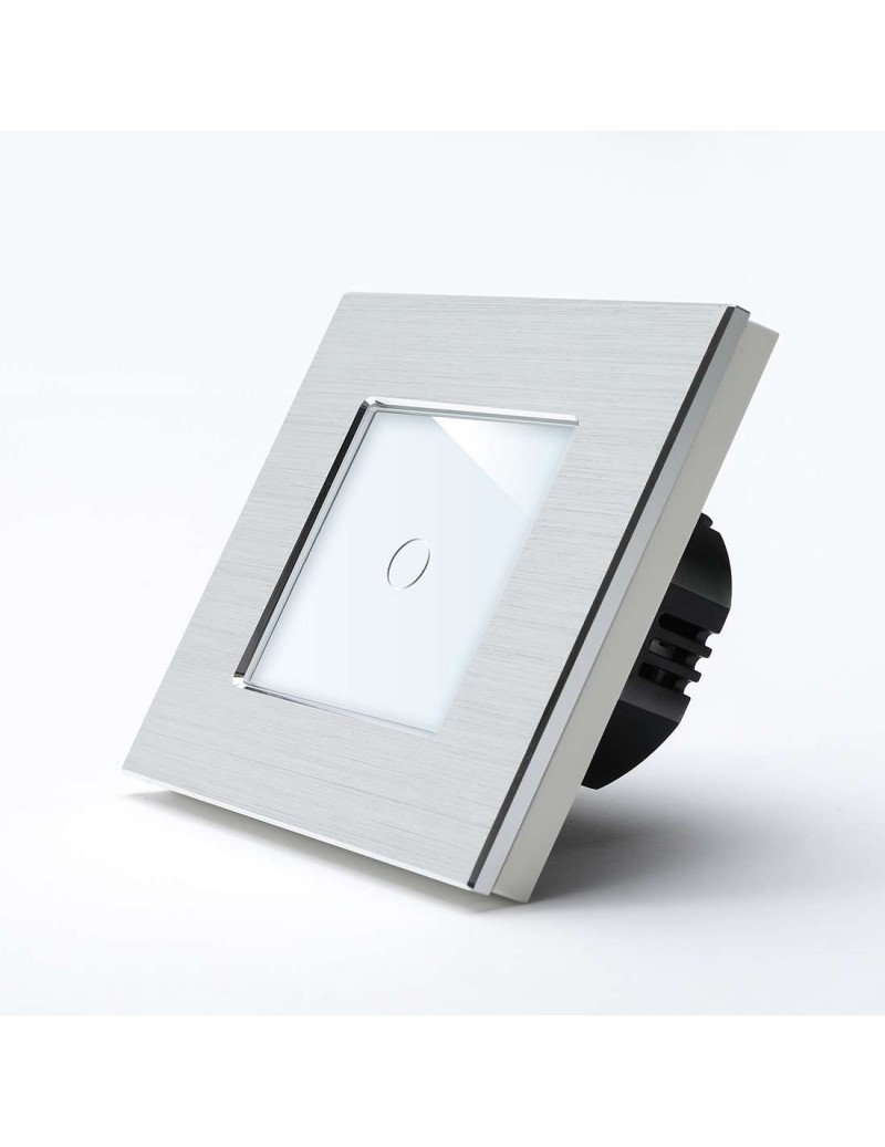 Interrupteur D'Éclairage Zigbee Tactile Verre Et Aluminium - Compatible Tuya Home Assistant - 2 Voies